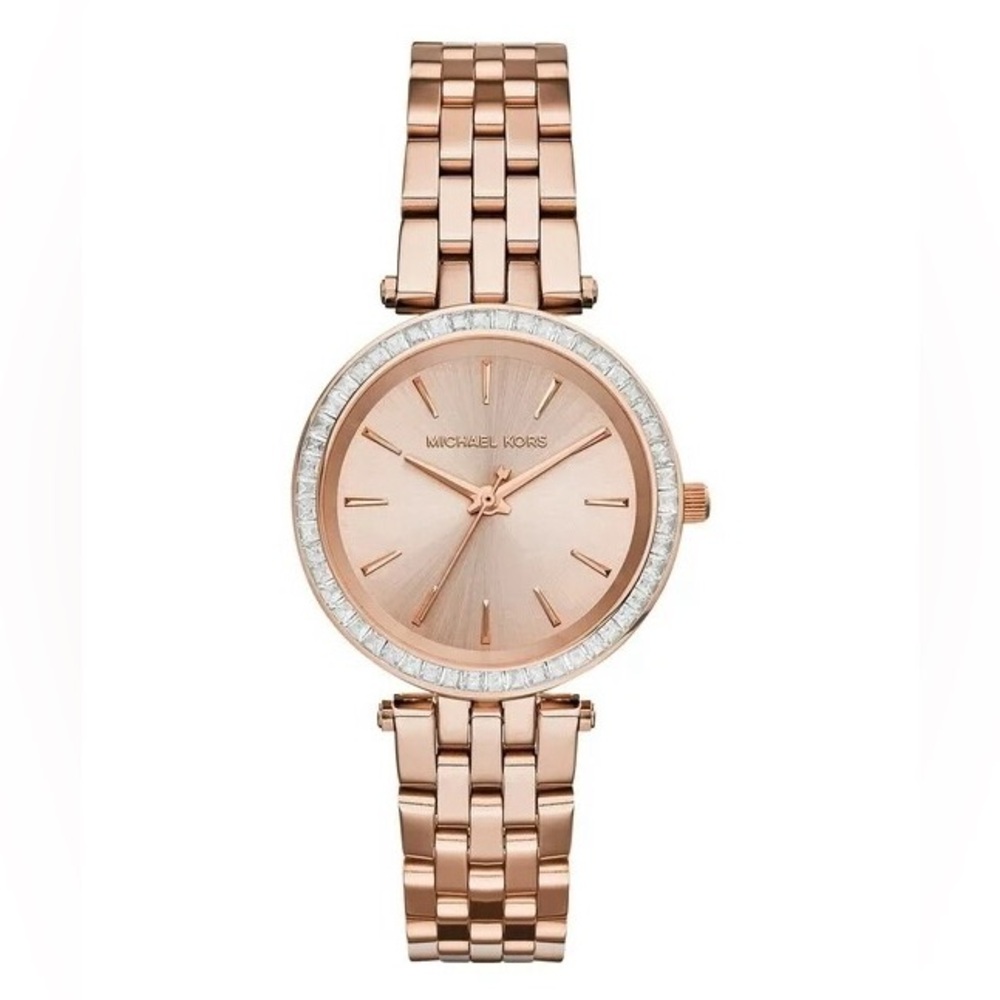 Michael Kors Rose-Tone Crystal Watch